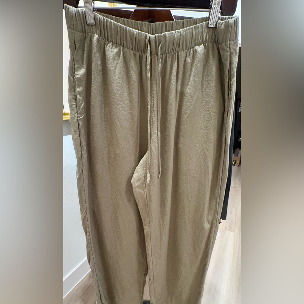 Aritzia The Group Sontag Linen Pant Sz Medium Sun-dried Olive